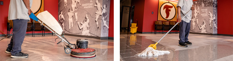 people cleaning
